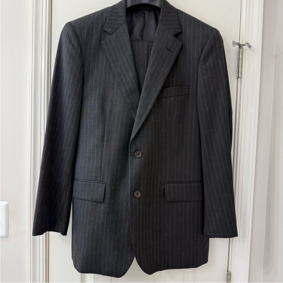 Brooks Brothers Wool Charcoal Grey 1818 Madison Pinstripe Suit
